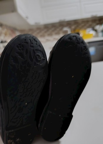 Kız Çocuk Siyah Rugan Fiyonk Detaylı Babet - Görsel 3