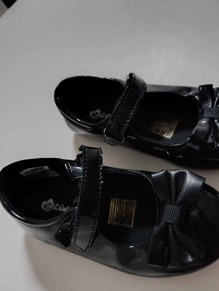 Kız Çocuk Siyah Rugan Fiyonk Detaylı Babet - Görsel 2