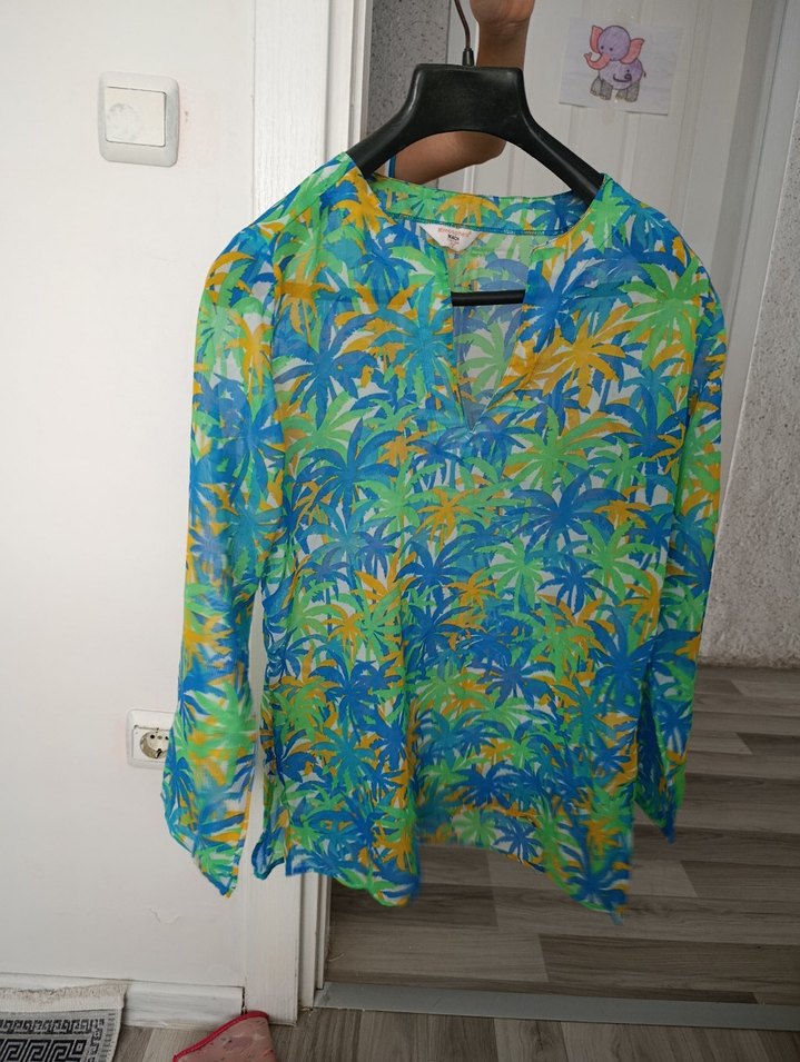 Şeffaf, Uzun Kollu, Renkli pareo - Görsel 2