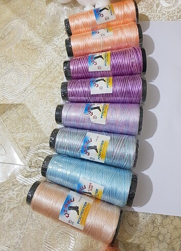 8 adet 50 gr çizmeli marka oya ipi