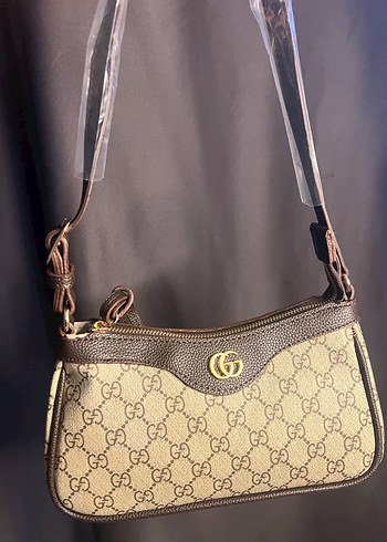 Gucci Kahverengi Deri Kadın Omuz Çantası