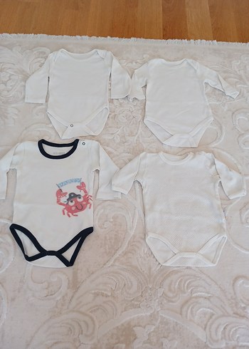 Bebek Kız Beyaz Uzun Kollu V Yaka Body - Görsel 9