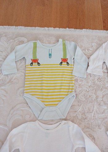 Bebek Kız Beyaz Uzun Kollu V Yaka Body - Görsel 17