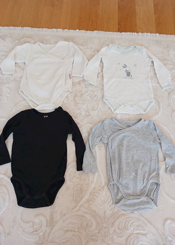 Beyaz Uzun Kollu Bebek Body V Yakalı - Görsel 16