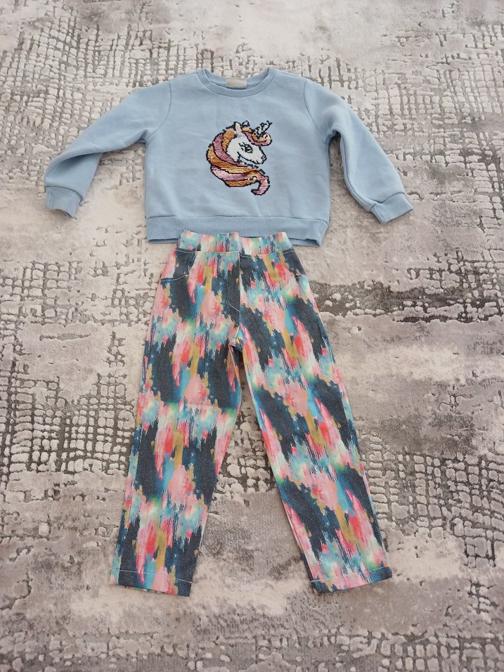 Uzun Kollu Örgü Bebek Kız Takımı - Görsel 2