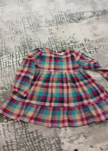 Renkli Uzun Kollu Kız Çocuk Elbise - Görsel 7