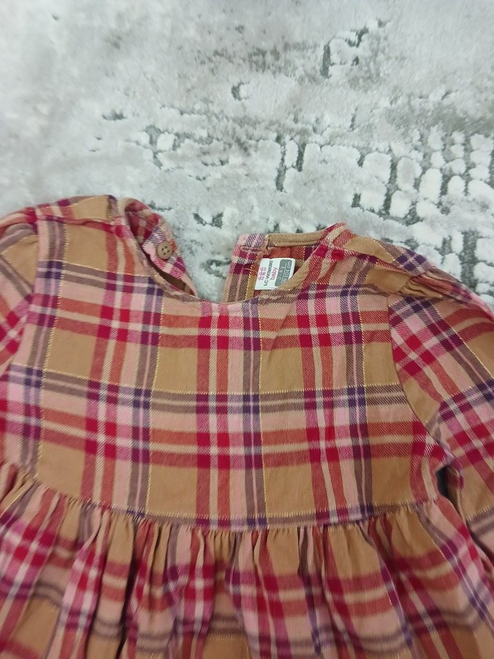 Renkli Uzun Kollu Kız Çocuk Elbise - Görsel 3