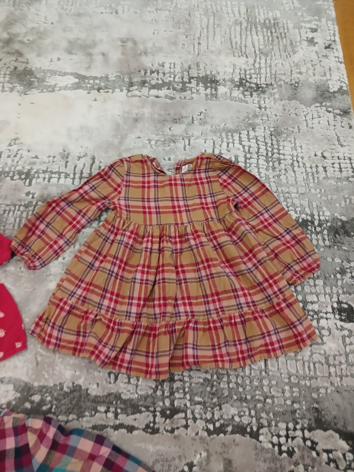 Renkli Uzun Kollu Kız Çocuk Elbise - Görsel 4