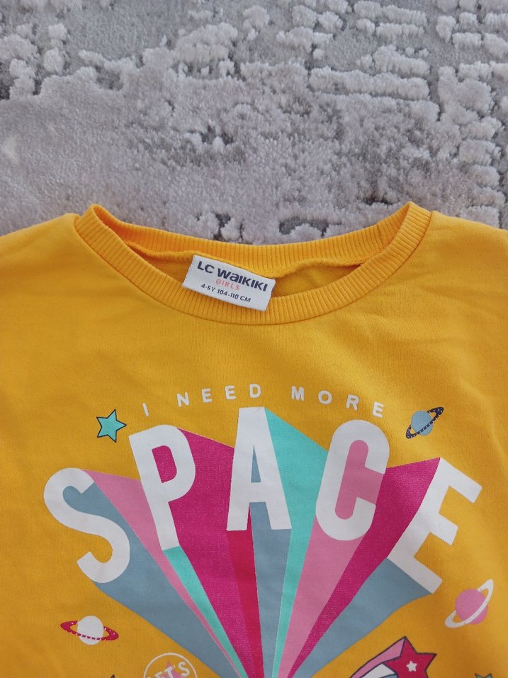 Kız Çocuk Sarı Uzun Kollu Sweatshirt - Görsel 2