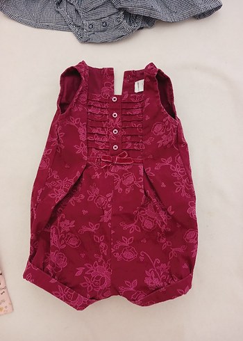 Bordo Nakışlı Bebek Kız Tulum