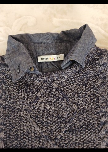 Gri Erkek Çocuk Örgü Kazak - Görsel 3