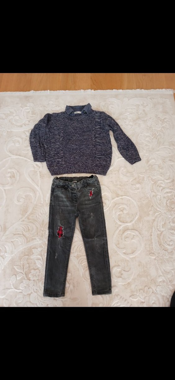 Gri Erkek Çocuk Örgü Kazak - Görsel 5