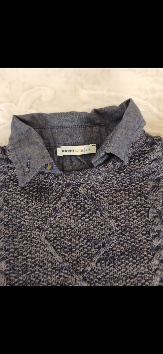 Gri Erkek Çocuk Örgü Kazak - Görsel 3