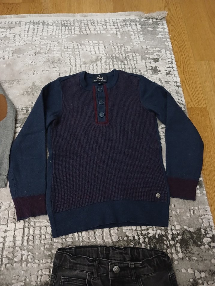 Bordo Triko Erkek Çocuk Kazak - Görsel 5