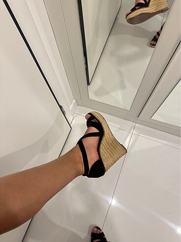 37 Beden H&M hasır dolgu topuk ayakkabı