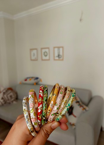 Beden Çiçek Desenli Bohem Renkli Boncuklu Bileklik