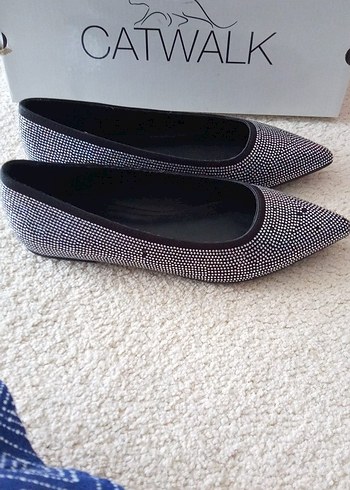 Gri Taşlı Stiletto Kadın Babet