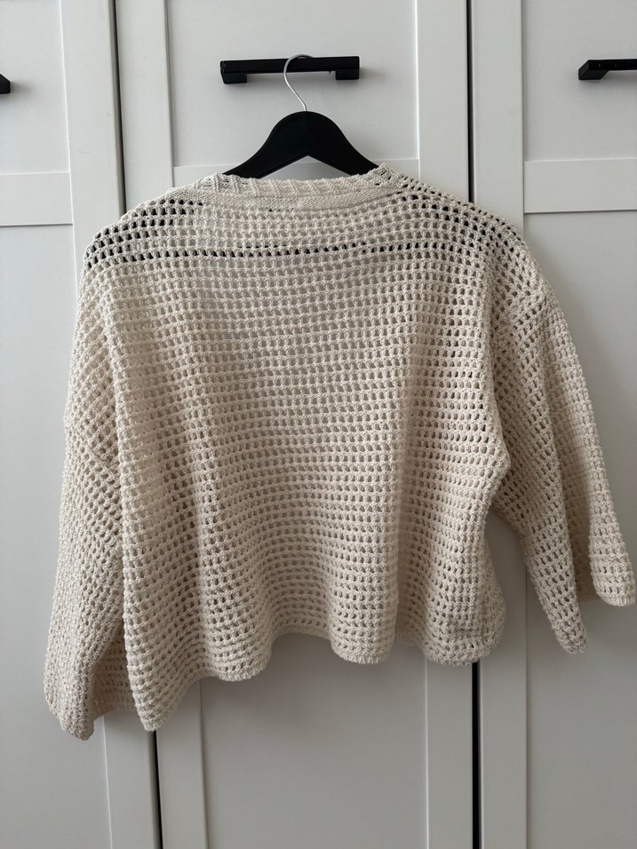 Beyaz Örgü Kadın Hırka - Görsel 3