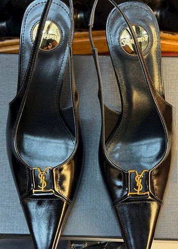 Siyah Deri Tokalı Stiletto - Görsel 2