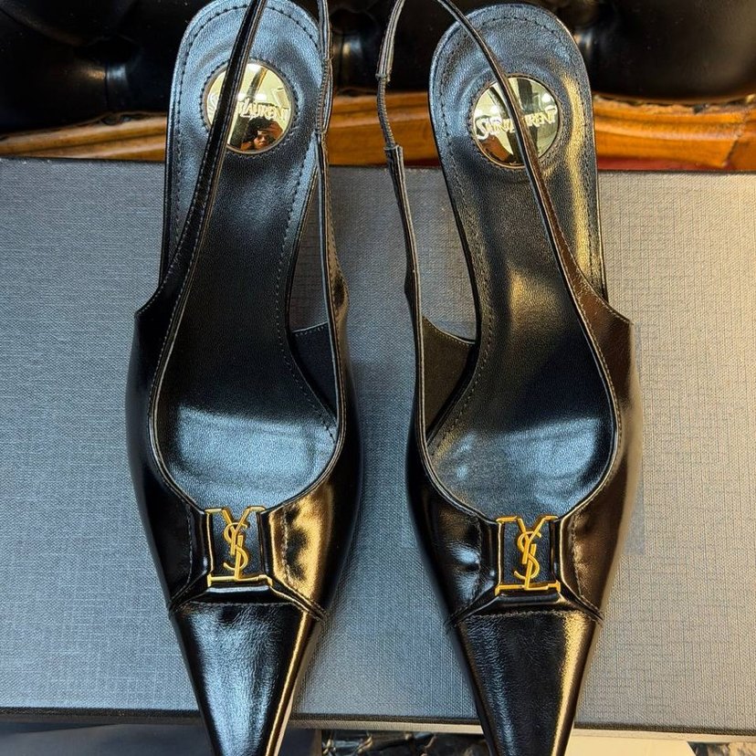 Siyah Deri Tokalı Stiletto - Görsel 2