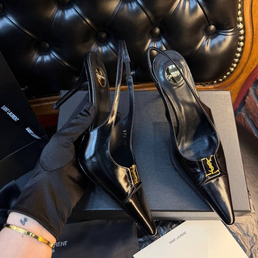 Siyah Deri Tokalı Stiletto - Görsel 3