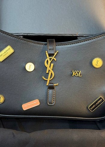 Siyah Deri YSL Tokalı Kadın Çanta - Görsel 3