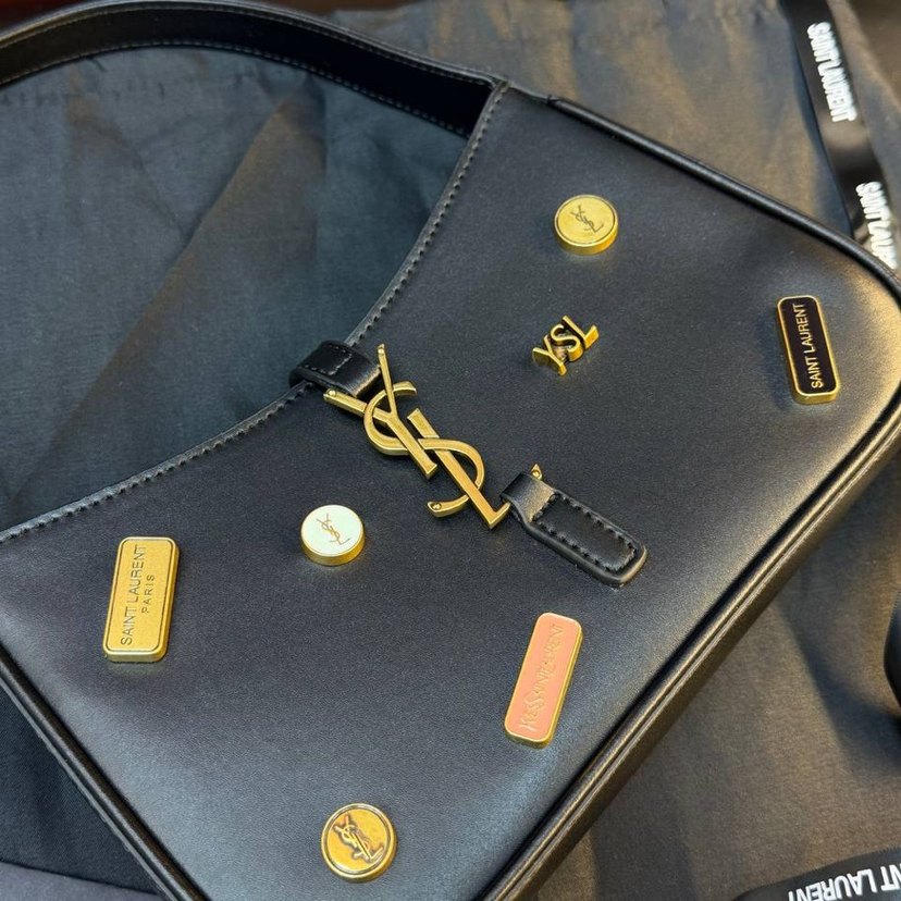 Siyah Deri YSL Tokalı Kadın Çanta - Görsel 2