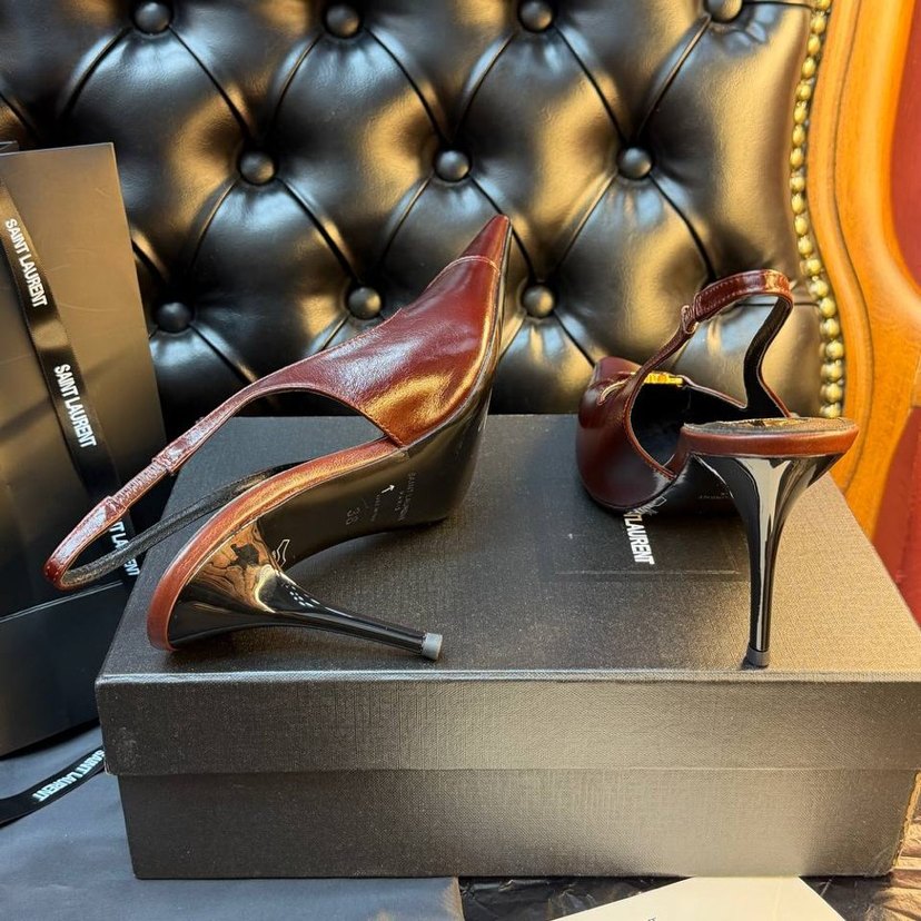 Kahverengi Rugan Tokalı Stiletto Kadın Ayakkabı - Görsel 3