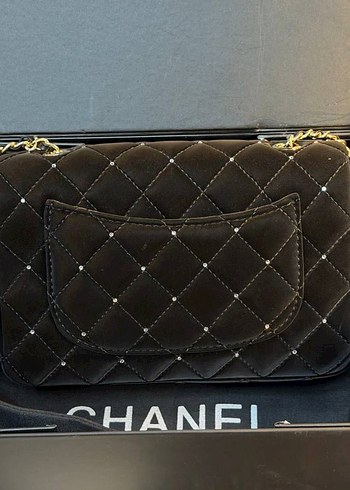 Zincir Detaylı Siyah Deri Kadın Çanta - Görsel 3