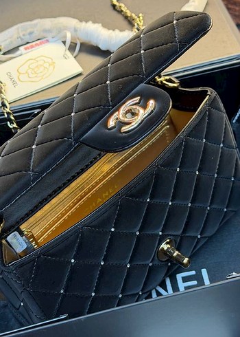 Zincir Detaylı Siyah Deri Kadın Çanta - Görsel 4