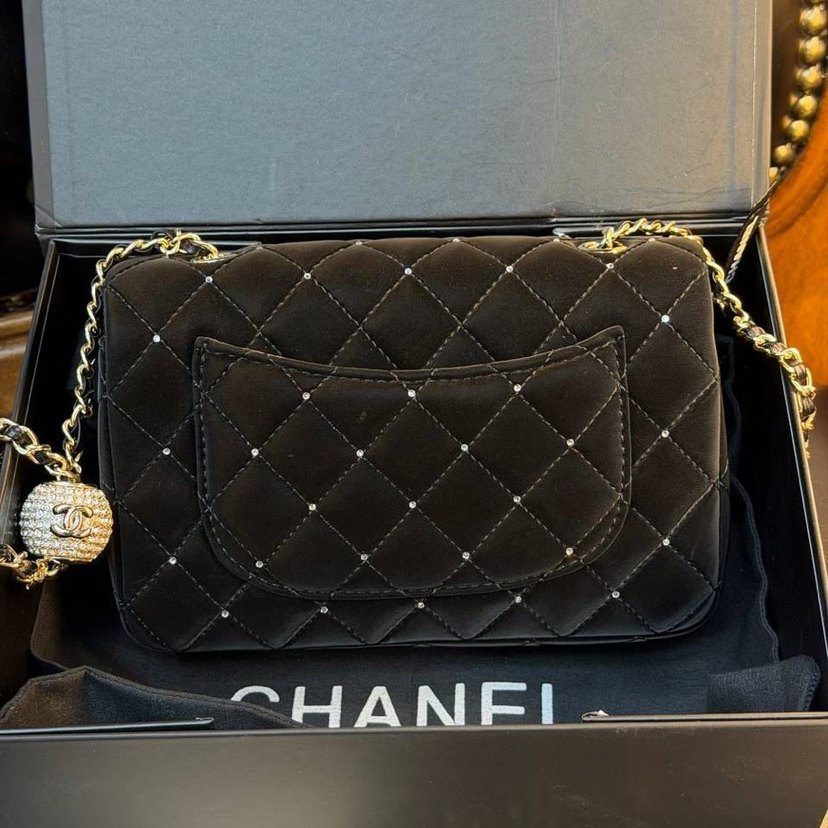 Zincir Detaylı Siyah Deri Kadın Çanta - Görsel 3