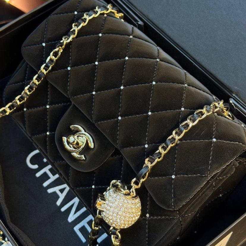 Zincir Detaylı Siyah Deri Kadın Çanta - Görsel 2