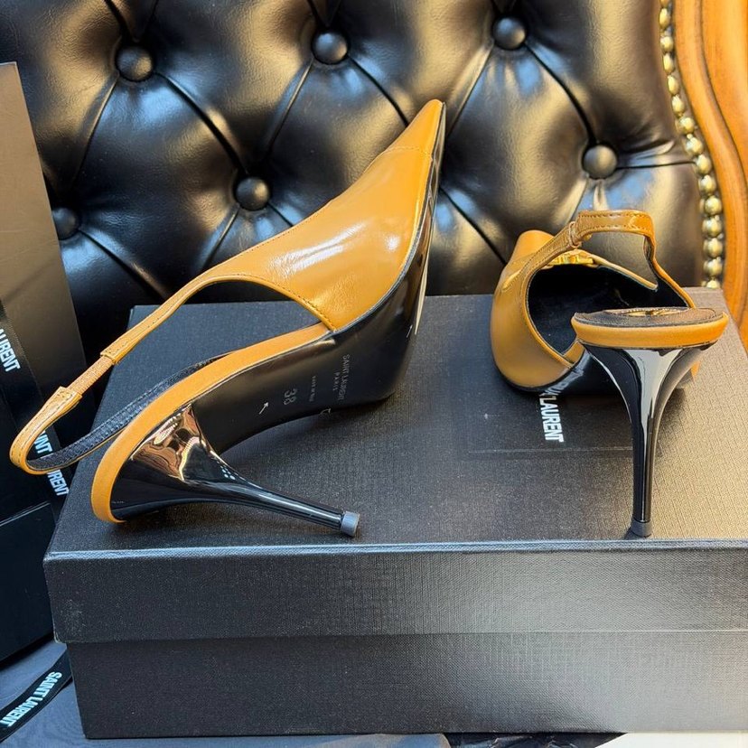 Sarı Rugan Tokalı Stiletto Kadın Ayakkabı - Görsel 3