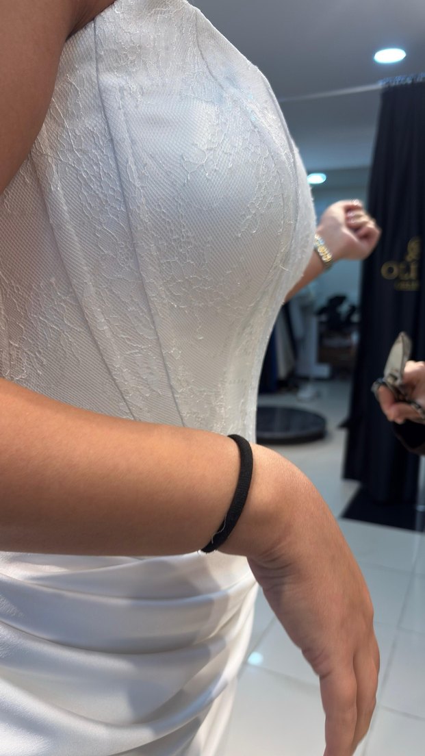 Modern Klasik Beyaz Straplez Uzun Abiye Nişan Nikah - Görsel 3