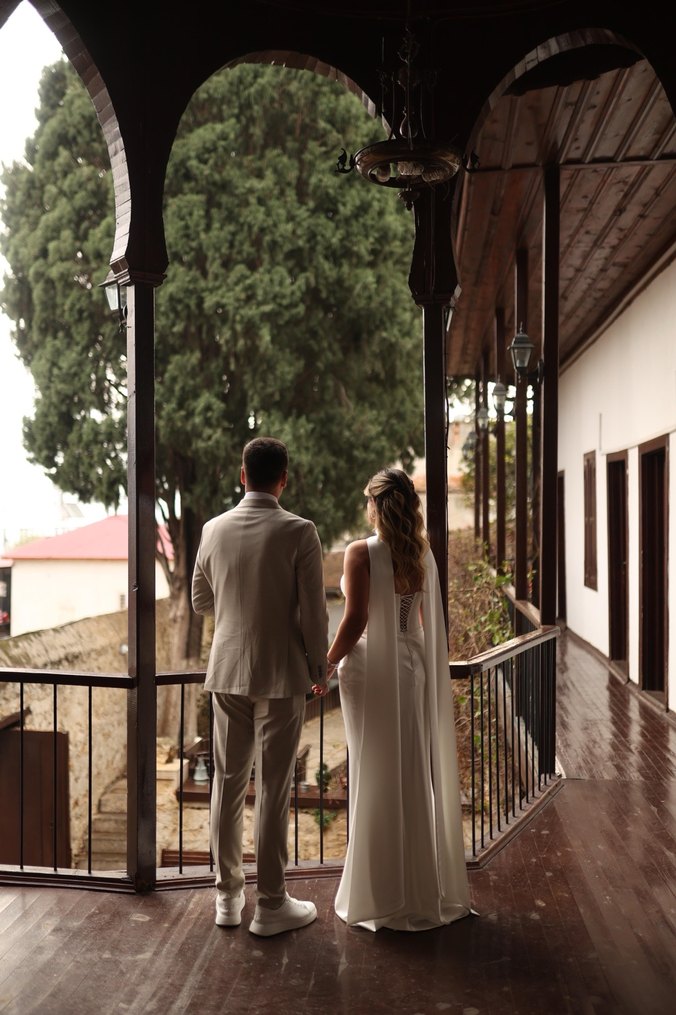 Modern Klasik Beyaz Straplez Uzun Abiye Nişan Nikah - Görsel 2