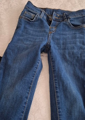 Erkek Çocuk Düğmeli Mavi Denim Pantolon - Görsel 4