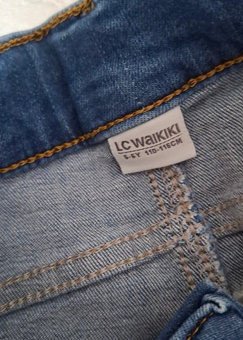 Erkek Çocuk Düğmeli Mavi Denim Pantolon - Görsel 6