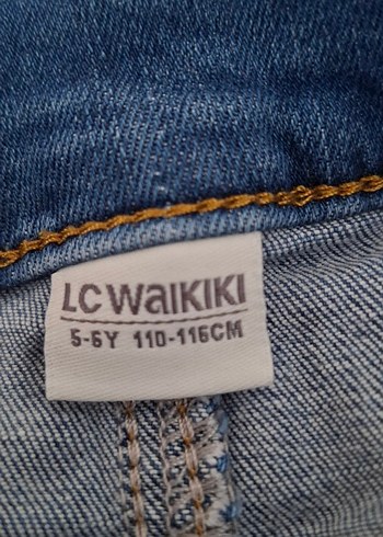 Erkek Çocuk Düğmeli Mavi Denim Pantolon - Görsel 5