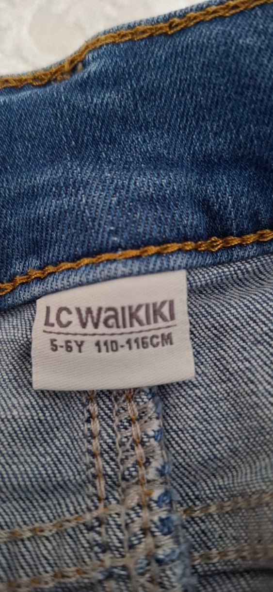 Erkek Çocuk Düğmeli Mavi Denim Pantolon - Görsel 5