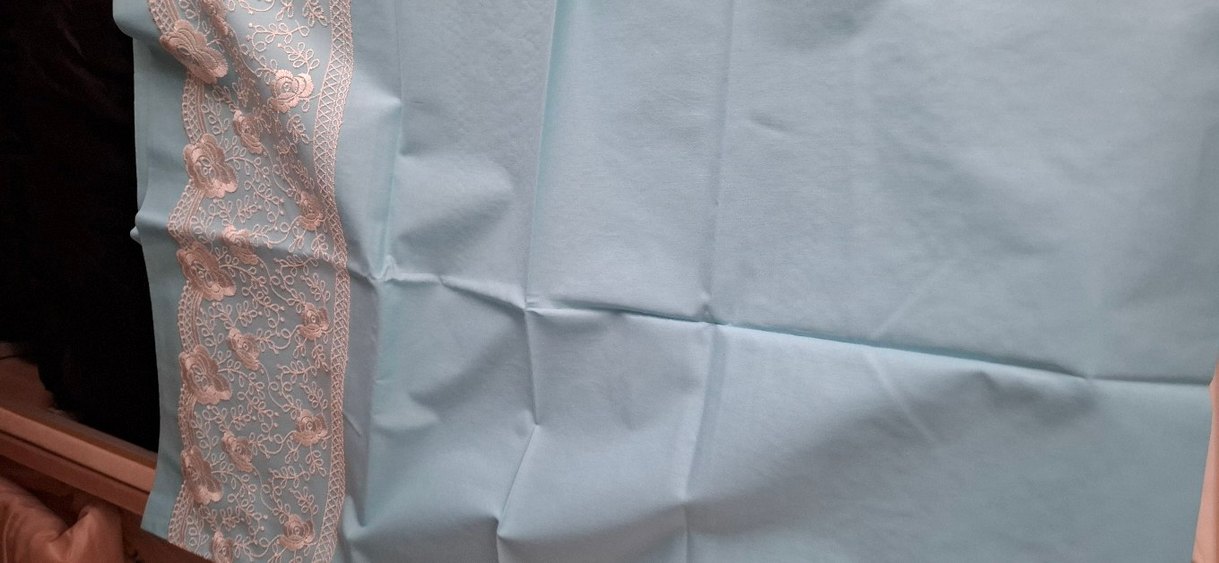 Nakışlı Pastel Mavi yastık kılıfı - Görsel 4