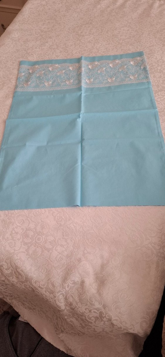 Nakışlı Pastel Mavi yastık kılıfı - Görsel 2