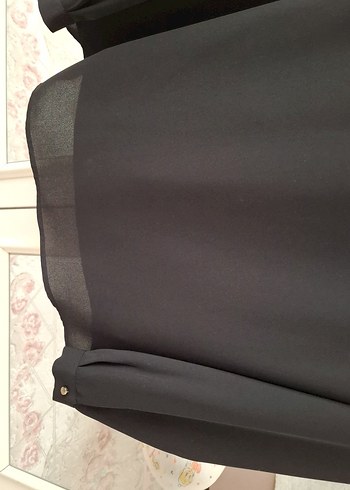 Düğmeli Siyah Kadın Bluz. KOTON MARKA - Görsel 3