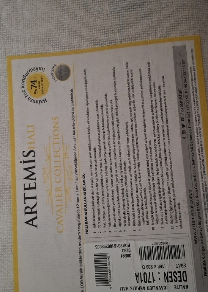 ARTEMİS MARKA SIFIR YÜN HALI - Görsel 3