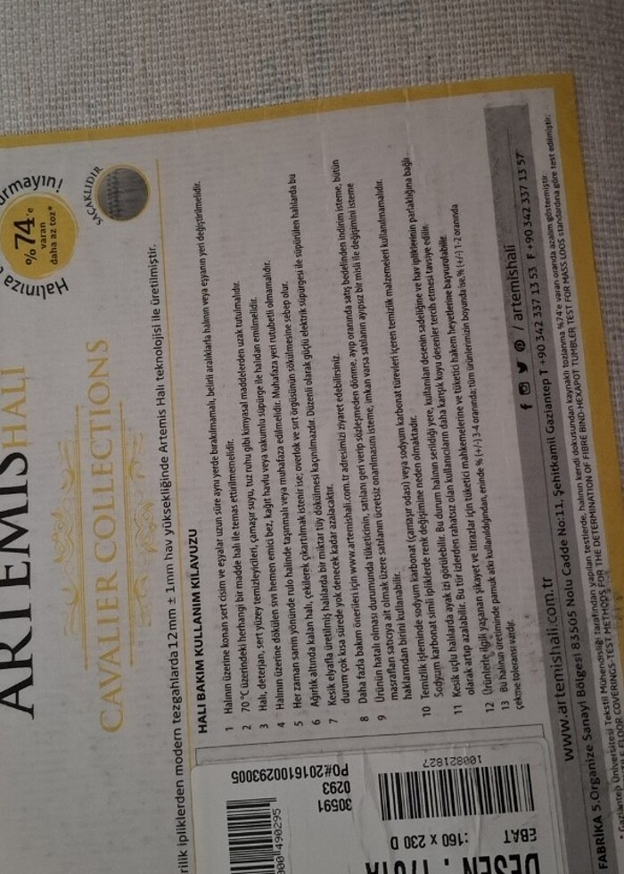 ARTEMİS MARKA SIFIR YÜN HALI - Görsel 4