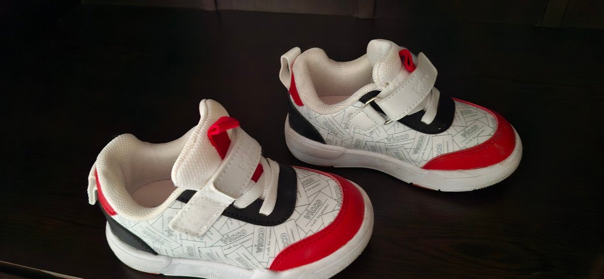 Beyaz Erkek Çocuk Spor Ayakkabı Velcro - Görsel 2