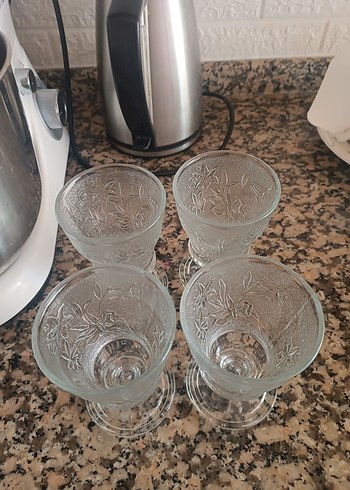 Desenli Cam 4'lü Kahve Bardağı Seti - Görsel 2