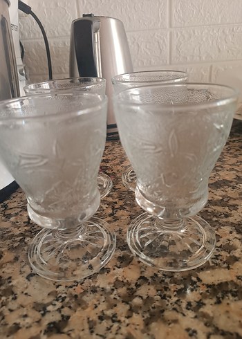 Desenli Cam 4'lü Kahve Bardağı Seti - Görsel 3