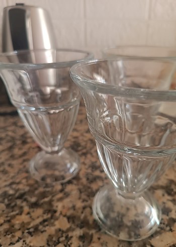 Şeffaf Cam Dondurma Kasesi 3'lü Set - Görsel 3