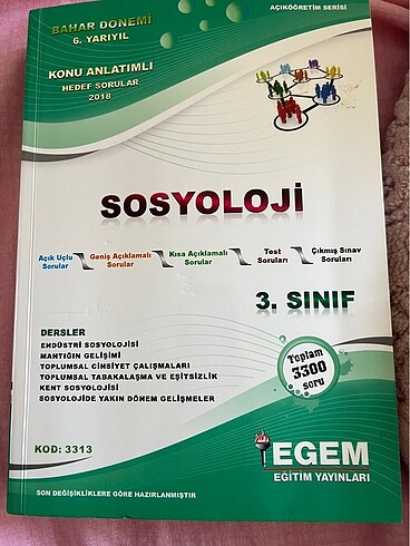 Sosyoloji kaynak kitap Ege?m yayınları açıköğretim 3. Sınıf