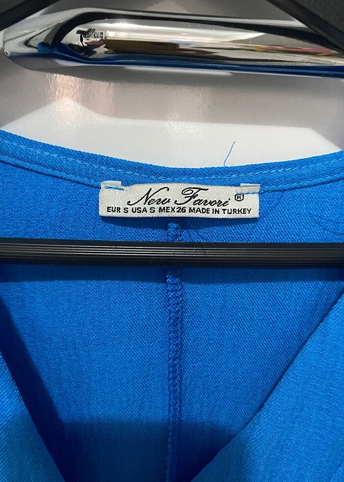 Mavi midi elbise - Görsel 4